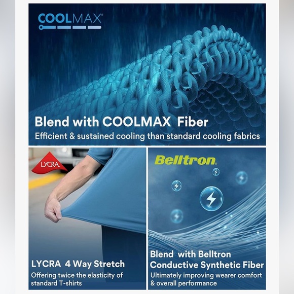 GearGlacier Instant Cooling Quick Dry Workout T-Shirt Sz 3X Men - Picture 5 of 6